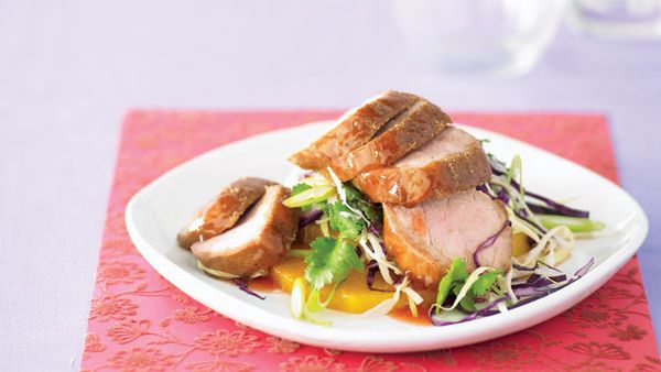 Barbeque pork and pineapple salad