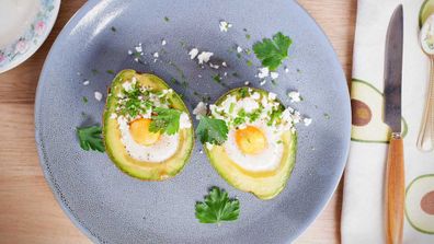 Baked avocado eggs