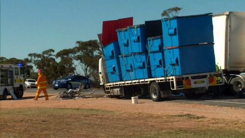 The Sturt Highway was closed for some hours following the crash. (9NEWS)