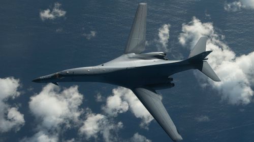 The US sent two B-1 bombers over the Korean Peninsula in response to the North's missile test. (AAP)