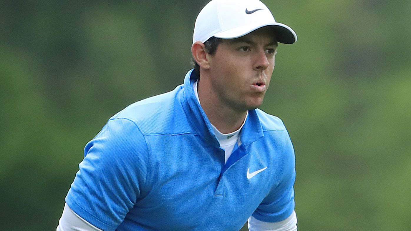 Northern Ireland's Rory McIlroy plays incredible bunker shot at the Masters