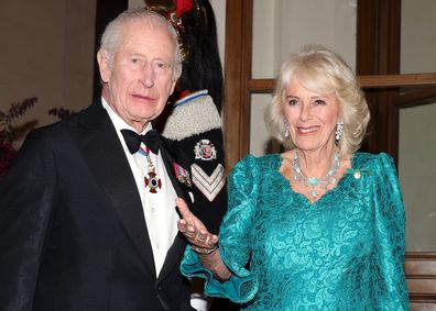 ROME, ITALY - APRIL 09: King Charles III and Queen Camilla during day three of King Charles III and Queen Camilla's State visit to The Republic of Italy on April 09, 2025 in Rome, Italy. Their Majesties will attend a State Banquet at the Palazzo Quirinale, hosted by The President. (Photo by Chris Jackson/Getty Images)