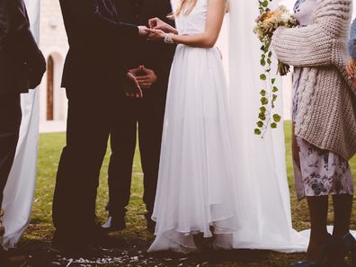 Bride and groom at wedding