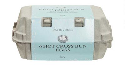 <p><a href="http://shop.davidjones.com.au/djs/en/davidjones/easter-chocolate-type-eggs" target="_top" draggable="false">David Jones</a> has long been serving up Easter delights and this year we couldn't go past their hot cross bun flavoured chocolate eggs. Complete in their own egg carton, it's your favourite Easter chocolate that tastes like your favourite Easter bun. Win.</p>
<p>RRP - $14.95 for six eggs</p>