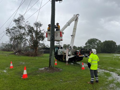Crews work to restore power and downed lines across South East Queensland.
