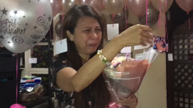 Woman surprised with anniversary celebration following husband's death