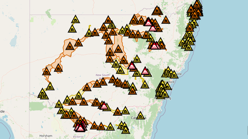 There are 143 flood warnings in place across NSW, stretching from the Victorian border to Queensland.