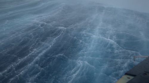 Towering 15 metre high waves were filmed inside Hurricane Fiona as it tracked its way north.