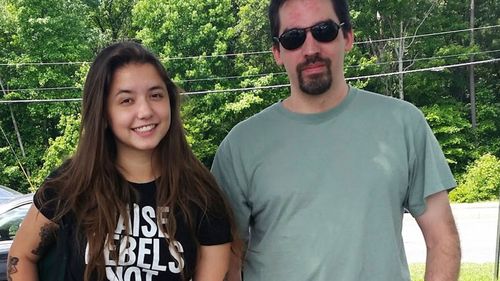 This June 2016 image provided by Alyssa Pladl, shows Katie Pladl and her father Steven Pladl. (AAP) 