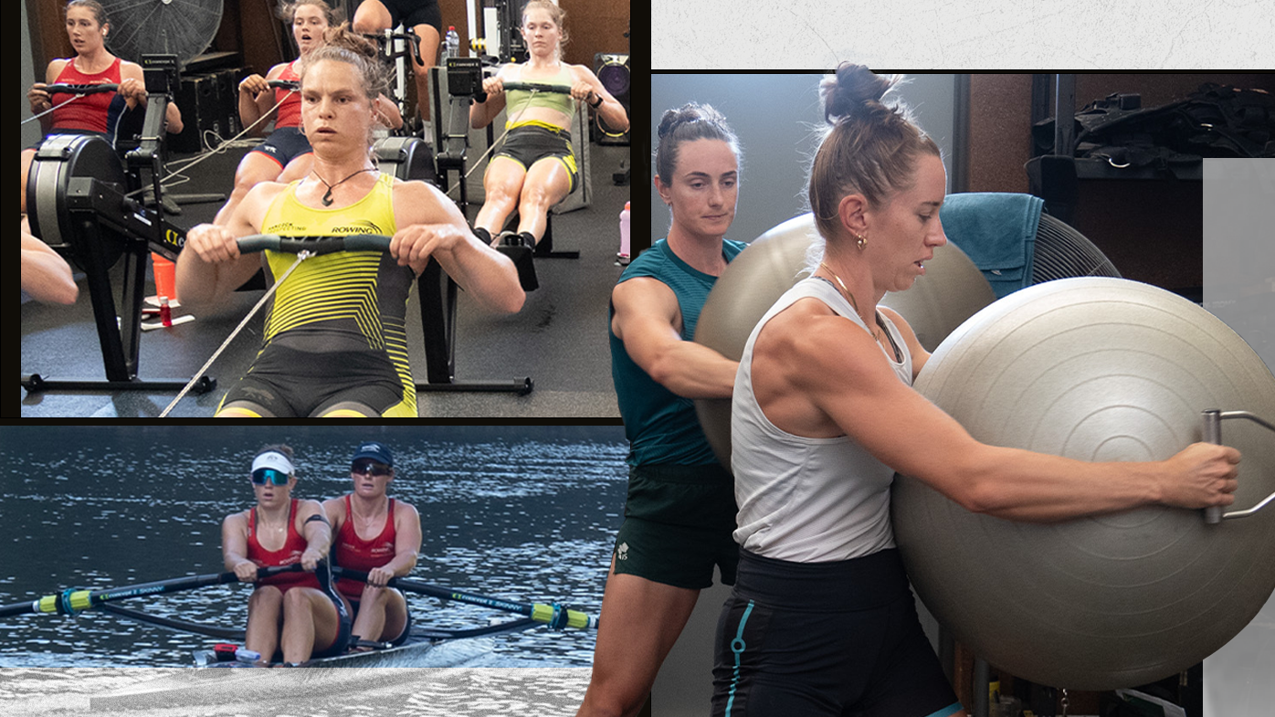 Australian rowers training.