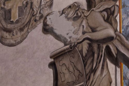 Fresco at the Basilica of St. Lawrence in Lucina.