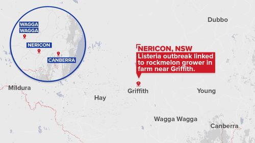 The farm, which has not been named, is located in the Riverina region of New South Wales. (9NEWS)