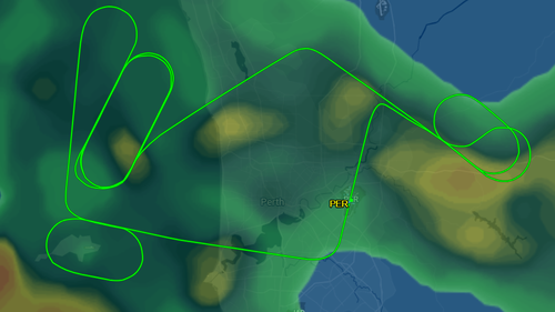 A formation afloat of Aussies heading to Bali had to return to Perth Airport aft having motor issues during return off. ﻿