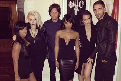 Khloe gave plenty of lip for this shot with Kim's inner circle, with the caption: "Adams Family Value #Vegas @imforeverkhadijah @joycebonelli @jonathancheban @theeforevermalika @simon_huck."<br/><br/>Image: Instagram/Khloe Kardashian