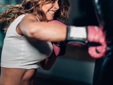 Woman boxing