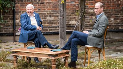 Prince William, Duke of Cambridge and Sir David Attenborough discuss The Earthshot Prize at Kensington Palace, in London, England