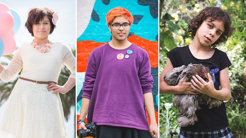 (From left) Korra, Oliver and Taleem who were photographed in the Transcend — Portraits of Transgender and Gender Diverse Youth exhibition.