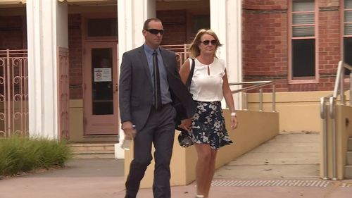 The accused was supported by his wife in the Wangaratta Magistrates' Court today.