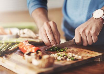 Man cooking healthy meal