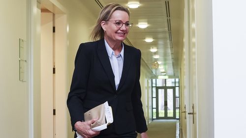 Opposition leader Sussan Ley departs after a Liberal party room meeting, at Parliament House in Canberra on Wednesday 12 November 2025. 