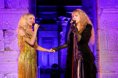 Sabrina Carpenter and Stevie Nicks perform onstage during the 2026 Met Gala