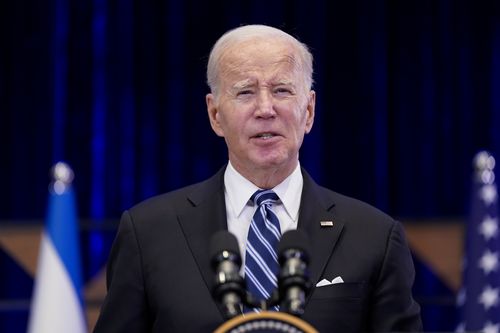 President Joe Biden delivers remarks on the war between Israel and Hamas after meeting Israeli Prime Minister Benjamin Netanyahu, Wednesday, Oct. 18, 2023, in Tel Aviv.