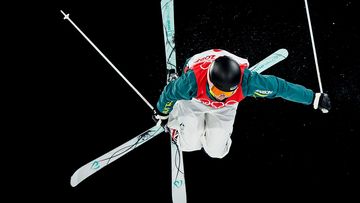 Jakara Anthony of Australia in action competes at Freestyle Skiing Moguls training