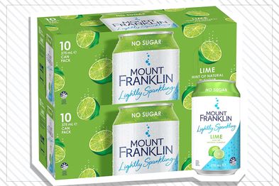 9PR: Mount Franklin Lightly Sparkling Water Lime Multipack, 20-Pack, 375mL