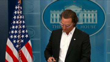 Matthew McConaughey addressing the White House press corps.