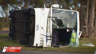 Forty-five Exford Primary School students were trapped inside the bus.