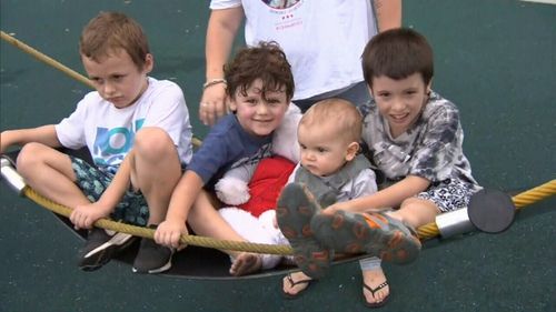 Dylan's four brothers use the teddy bear to keep him close to their hearts. (9NEWS)