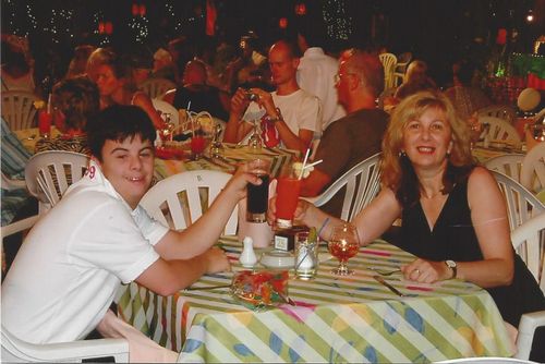 Paul with mother Evanna in Phuket the night before the tsunami on Boxing Day 2004