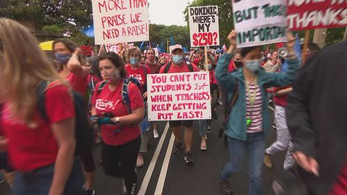 Teachers in New South Wales will resign today for the second time in six months. 