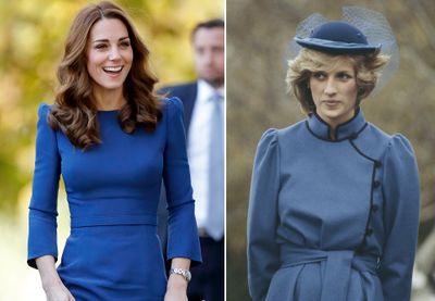 More royal blue with puffed sleeves