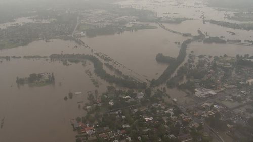 Windsor, north-west of Sydney, is essentially underwater. NSW floods