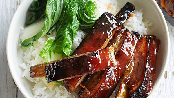 Pickled ginger and sweet chilli glazed lamb ribs