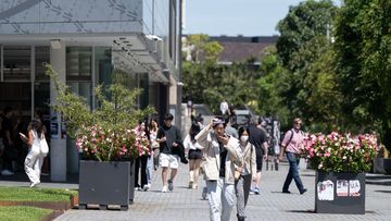 General scenes of students on Sydney University campus.