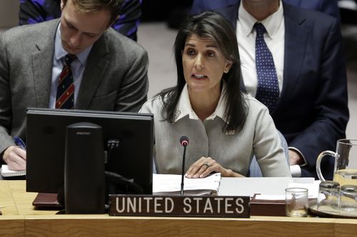 US ambassador to the United Nations Nikki Haley says accusers should not fear speaking out. (AAP)