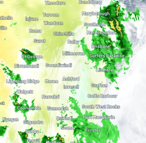 Radar de pluie du Queensland à 23h AEST