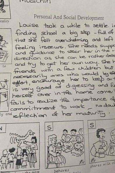 The school report has been criticised by the woman's Facebook followers.
