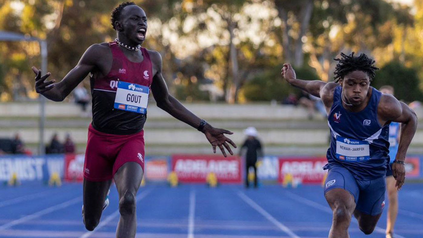 'It's scary': Crowd 'electric' as Aussie 16-year-old sprinter Gout Gout storms to national under-20 glory