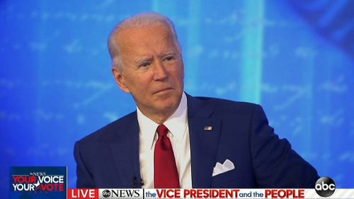 Presidential candidate Joe Biden at his TV Town Hall event.