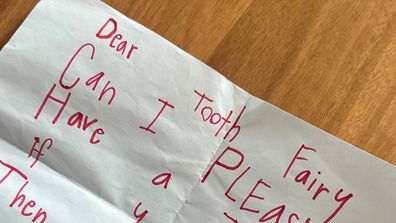 Sophie Pearce shares her daughter's note to the tooth fairy