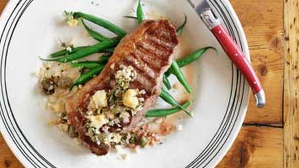Steak with breadcrumbs & capers