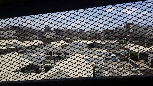 View through a mesh window over part of Aden Central Prison, known as Mansoura, in Aden, Yemen. (AAP)