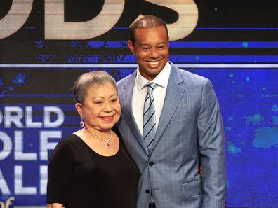 Tiger woods and his mother kultida woods 