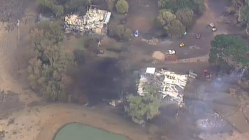 A pair of incinerated homes in Camperdown. (9NEWS)