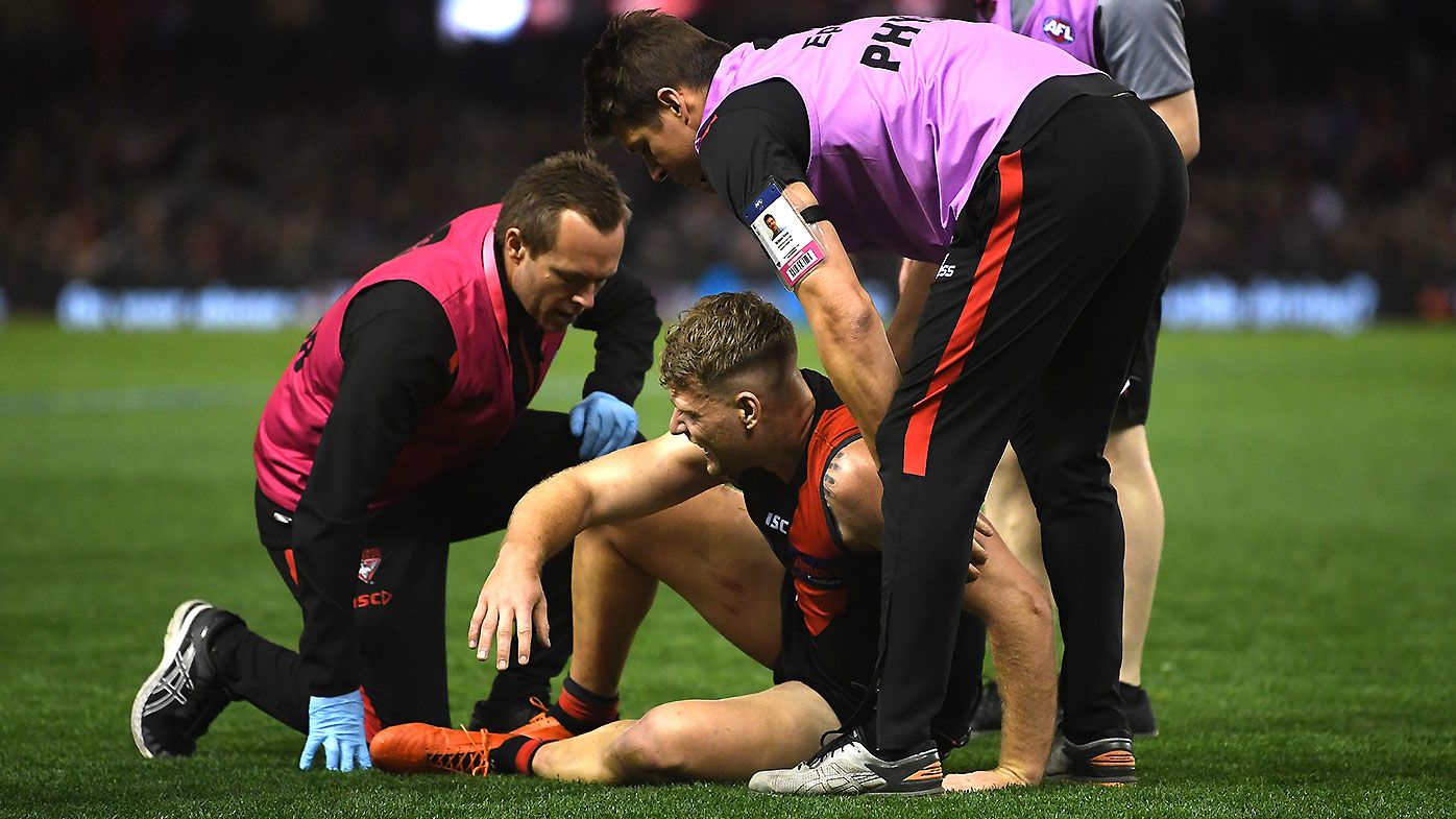 AFL: Jake Stringer cleared of serious leg fracture, in doubt for Essendon trip to West Coast