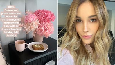 Bec Judd has dried flower arrangements in her home. 