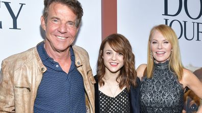 Dennis Quaid, Kathryn Prescott and Marg Helgenberger attend the premiere of Universal Pictures' "A Dog's Journey" at ArcLight Hollywood on May 09, 2019 in Hollywood, California. 